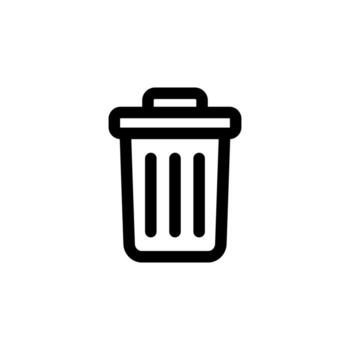 Minimal Line Delete Black Outline Icon for File Removal and Office Use vector
