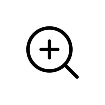 Minimal Line Zoom In Icon Black Outline for Search and Navigation vector