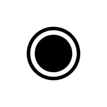 Simple Solid Radio Button Black Icon for App Features and Controls vector