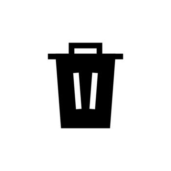 Simple Solid Delete Black Icon for Clear, Erase, and Trash Actions vector
