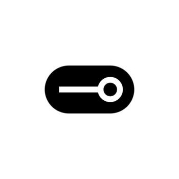 Simple Solid Toggle On Black Icon for App Features and Navigation vector