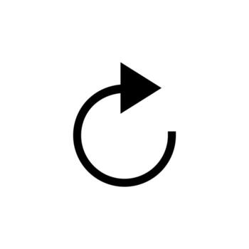 Simple Solid Redo Glyph Icon for Repeat, Reload, and Graphic Elements vector