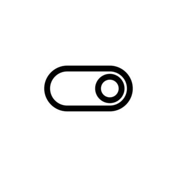 Minimal Line Toggle On Icon Black Outline for Settings and Menu vector