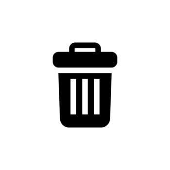 Clean Solid Delete Black Icon for Document, Folder, and Office Tools vector