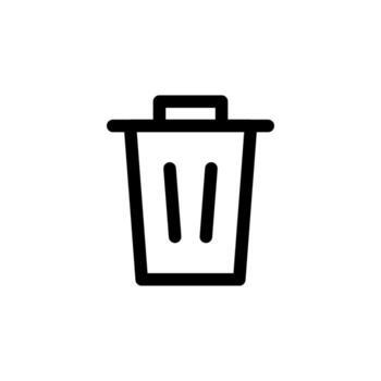 línea Eliminar icono Delgado contorno basura compartimiento para móvil aplicación y web interfaz vector