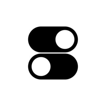 Clean Solid Switch Icon Minimal Black for Interface and Dashboard vector