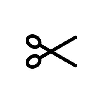 Line Cut Icon Thin Outline Scissors for Edit, Crop, and Text Trim vector