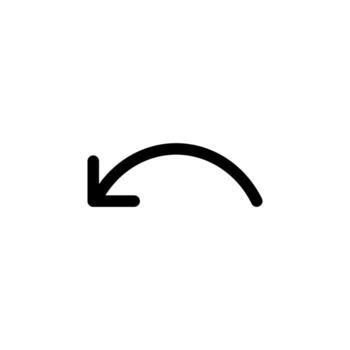 Simple Line Undo Black Outline Icon for Revert, Rollback, and Navigation Tools vector