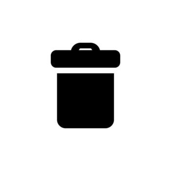 Solid Delete Icon Black Glyph Trash Bin for File and Data Removal vector