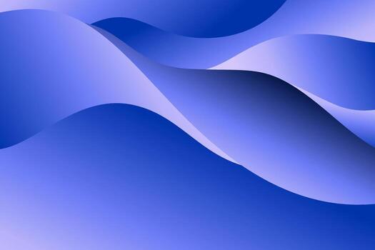 Abstract Blue Gradient Waves with Smooth, Flowing, and Dynamic Forms. vector