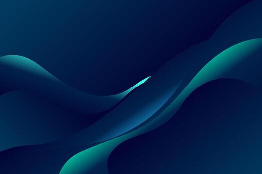 Dynamic teal and navy blue gradient waves flowing across a dark backdrop vector