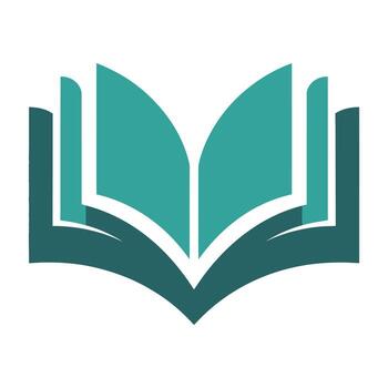 Minimalist flat design open book symbol of reading, education, knowledge, literature, library, study, and academic learning concept vector