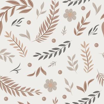 seamless pattern with stylized leaves. Palette in boho style. For fabric and wrapping paper vector