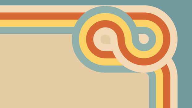 70s resumen retro arco iris fondo maravilloso vinagre línea modelo con raya Arte y miedoso perspectiva forma. dinámica psicodélico ilustración con juguetón remolino fluir con Años 80 estilo estético. vector