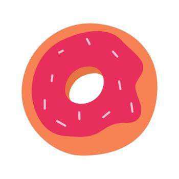 rosado escarchado rosquilla con asperja aislado en blanco antecedentes vector