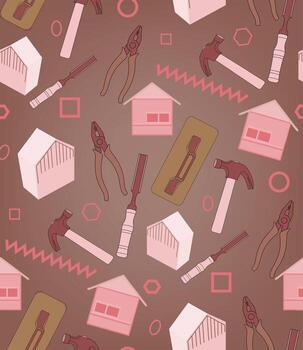 Seamless pattern,carpenter tool image vector