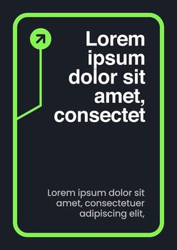 plano verde ui caja con esquina flecha icono. redondeado borde verde ui marco para aplicación o web monitor vector