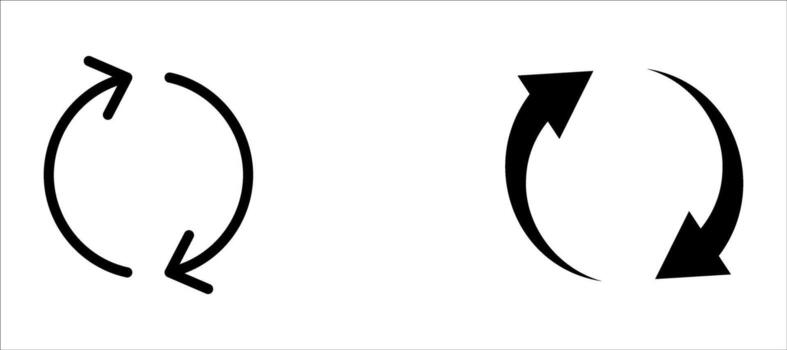 double reverse arrow, replace icon set, exchange linear sign, illustration on white background vector