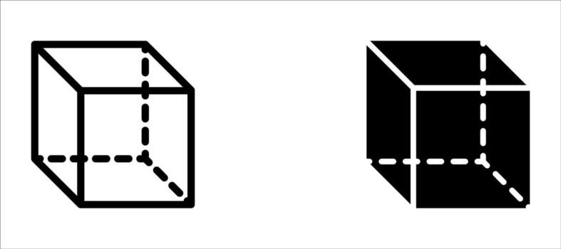 cubo formas en 3d proyección. isométrica cuadrícula aislado en blanco antecedentes. geométrico cúbico formas con 3 lados hielo o azúcar ladrillos, cajas o contenedores siluetas gráfico ilustración. vector