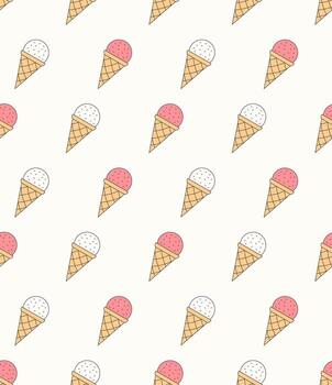 sin costura modelo con hielo crema conos íconos vector