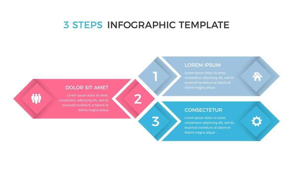 Infographic design template with three options or steps vector