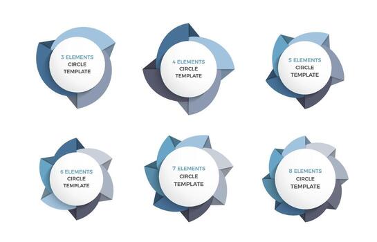 Set of circles divided on segments, set of infographic templates for circle diagrams vector