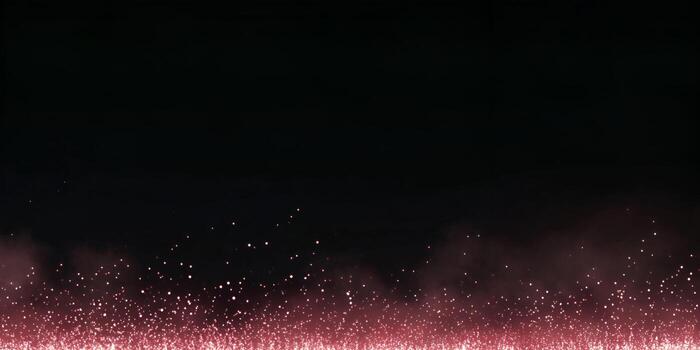 Red glowing particles rise from the bottom against a dark black background creating a dynamic light effect photo