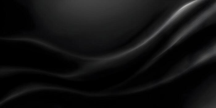 Abstract dark background with flowing gray wavy lines and soft light reflections photo