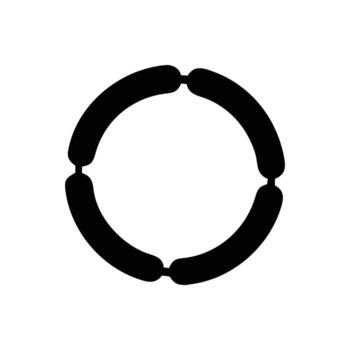 Circular chain link icon on white background Keywords circle, ring, chain, link vector