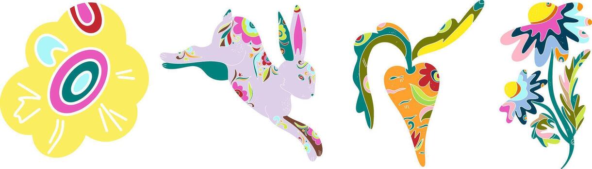 a set of colorful abstract designs on a white background vector