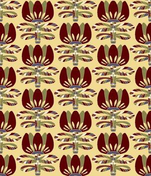 a pattern with a red and brown design vector