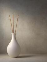 minimalista suave atención blanco cerámico difusor para tranquilo aromaterapia y hogar decoración foto