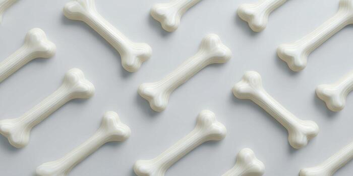Neatly arranged white anatomical bones pattern for medical design and educational use photo