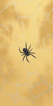 Intricate synthetic spiderweb with spider on vibrant background for design concepts photo