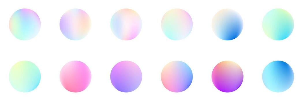 collection of glowing gradient spheres designed for abstract concepts and creative decorative projects vector