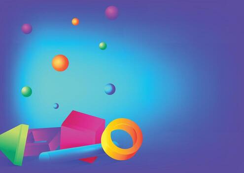 3d abstract shapes modern background vector