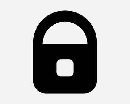 Padlock Shape Icon Pad Lock Locker Safety Sign Password Privacy Secure Symbol Encrypted Security Safe Secret Shield Firewall Defense Code Guard vector