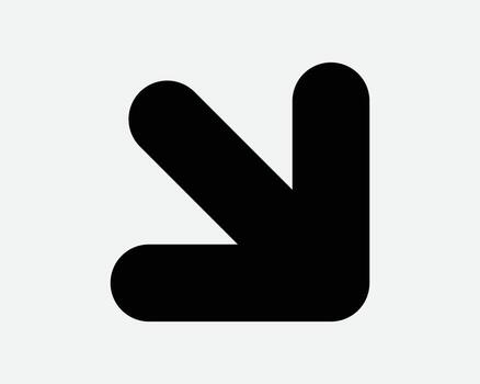 Bottom Right Arrowhead Icon Corner Position Location Navigation Side Point Pointer Down East Downward Below On Enter Entrance Turn Path Pathway Road Traffic Sign Symbol vector