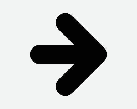 Right Arrowhead Icon East Arrow Point Next Beside Direction Navigation Location Pointing Eastward Side Swipe Slide Forward Proceed Sign Symbol vector