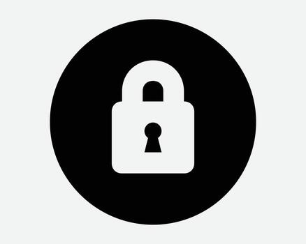 Round Padlock with Keyhole Icon Lock Circle Shape Symbol Password Protection Privacy Secure Private Confidential Secret Encryption Security Sign vector