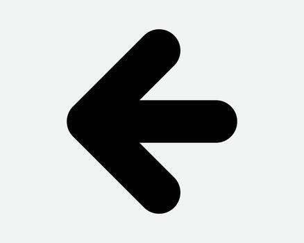 espalda flecha izquierda puntero hacia atrás antes de anterior siguiente punto Oeste lado señalando camino ruta ubicación navegación posición diapositiva golpe fuerte gesto cursor vector