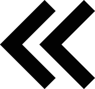 Double Back Arrow Icon Two Left Arrows Pointing West Sign Previous Backup Slide Previously Before Point Backwards Symbol Navigation Pointer Pathway vector