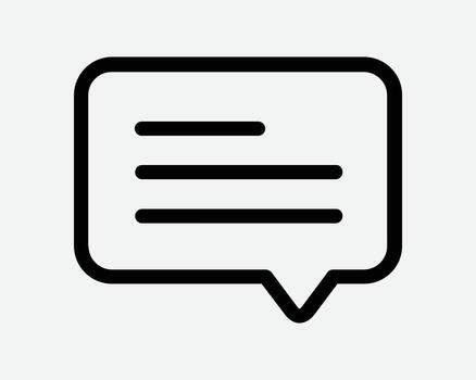 conversacion burbuja línea icono texto mensaje caja comentario sección opinión realimentación hablar hablando habla diálogo discusión discutir contorno forma símbolo vector