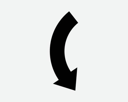 Down Arrow Pointing Right Underneath Below Icon Under Side Position Arrowhead Pointer Navigation Back Forward Sideways Curve Bend Point Symbol Sign vector