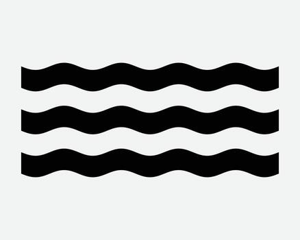 River Water Icon Lake Flow Sea Ocean Wave Tide Liquid Motion Flowing Wavy Line Shape Symbol Fluid Beach Pattern Symbol Stream Movement vector