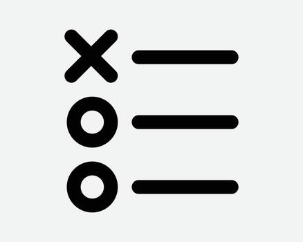 Multiple Choice Selection Cross and Circles Vote Select Option Checkbox Questionnaire Agreement Check Form Report Card To Do List Sign Symbol Icon vector