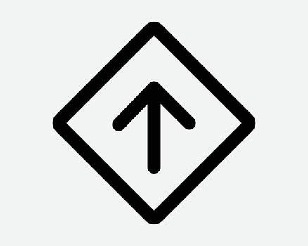 Square Diamond Arrow Up Icon Arrowhead Pointing Upwards North Direction Position Navigation Pointer Upload Sign Above Straight Ahead Path Symbol vector