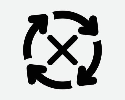 cuatro flecha circulo cruzar marca icono actualizar ciclo negado fracaso rotación error girar problema actualizar problema recargar fallar lazo proceso incorrecto Reiniciar vector