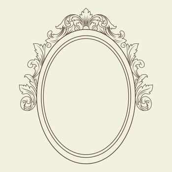 Elegant Ornamental Frame With Ribbon Scroll vector