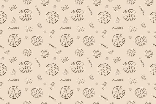 sin costura Galleta modelo con mano dibujado garabatear estilo vector